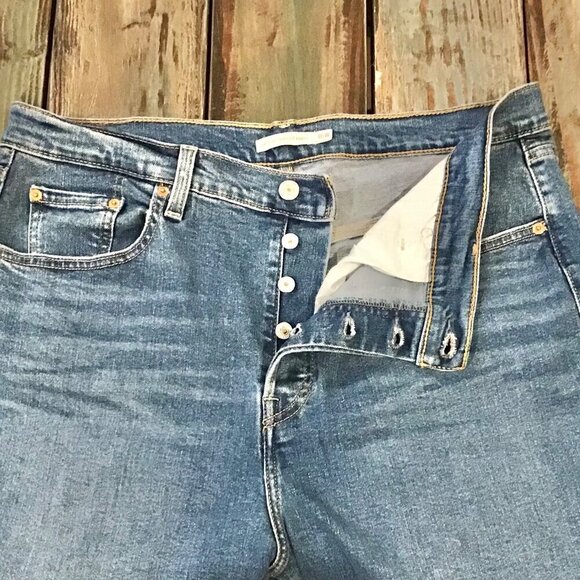Levi’s 16W Ribcage Straight Ankle Women’s Jeans High Rise Button Fly Stretch - Picture 9 of 10